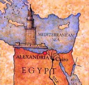 lighthouse of alexandria map.